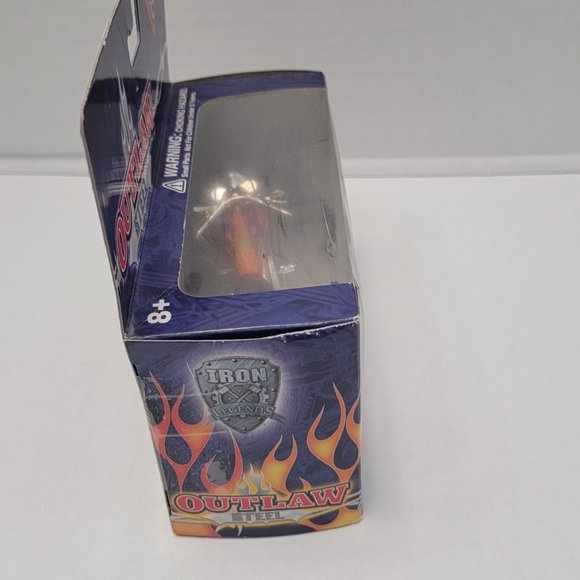 New Outlaw Steel Iron Legends Orange Blue w Flame Motorcycle DieCast Metal 1:18 - Picture 12 of 15